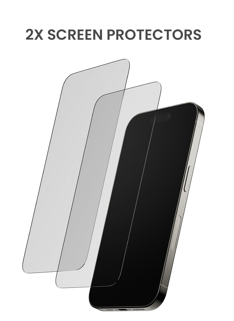 TinyMoose 2 Piece Ultra High Clarity Tempered Glass Screen Protector for iPhone 15 Pro  - Image 2