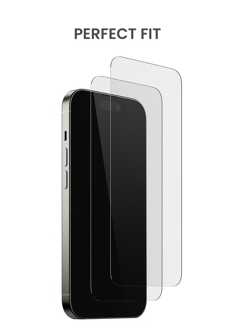 TinyMoose 2 Piece Ultra High Clarity Tempered Glass Screen Protector for iPhone 15 Pro  - Image 5