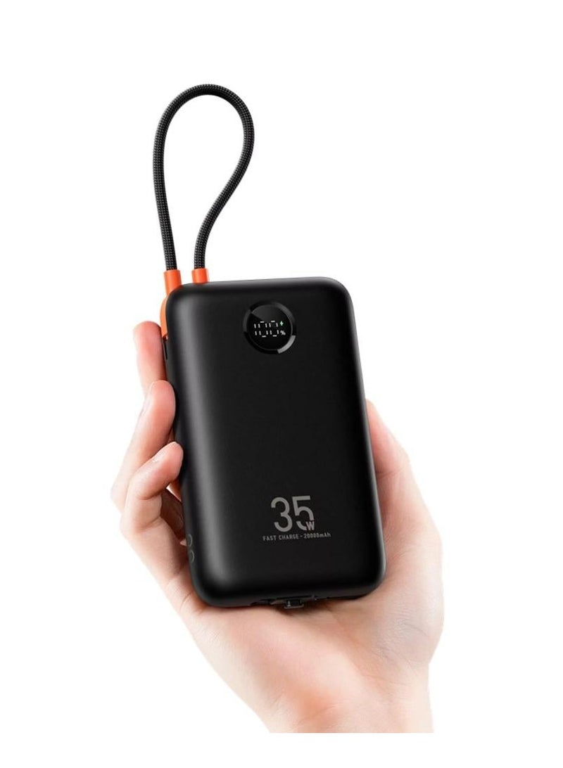 VEGER 20000mAh Power Bank 35W Fast Charging Portable Charger with Built-in Type-C and iPhone Cables and LED Display - Image 4