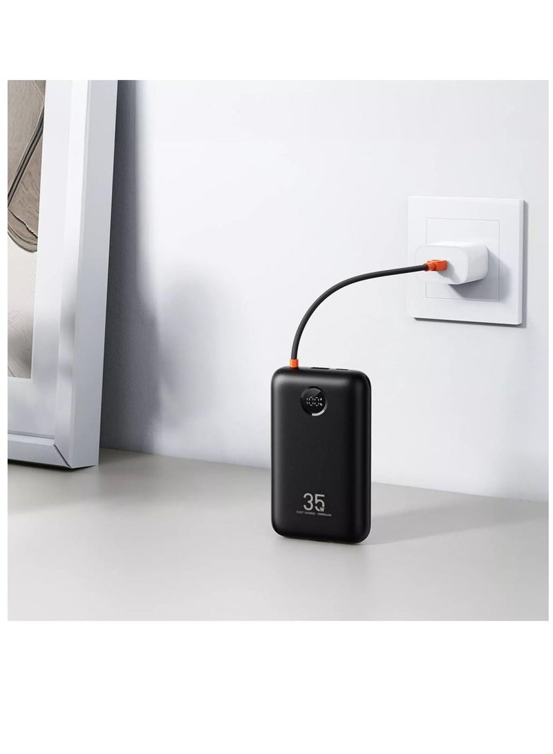 VEGER 20000mAh Power Bank 35W Fast Charging Portable Charger with Built-in Type-C and iPhone Cables and LED Display - Image 5