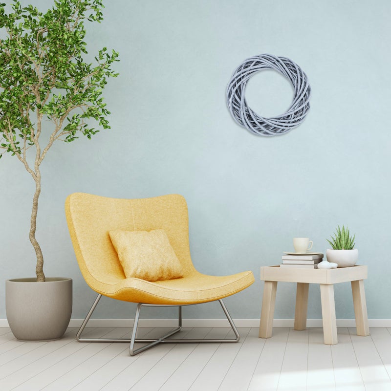 3 pcs DIY Willow Rattan Garland Natural Wreath Rattan Home Garland Decor (Gray) - Image 5