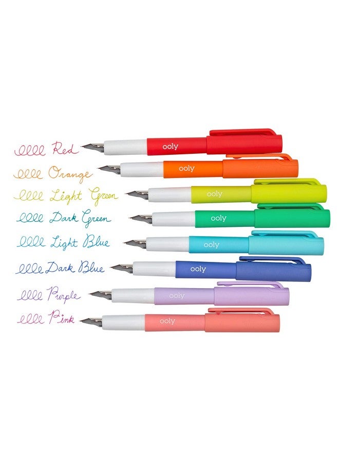 Ooly Color Write Colorful Fountain Pens Fountain Pen Pack Of 8 Colored Ink Fountain Pens That Use Refillable Ink Cartridges Fine Fountain Tip Pens For Calligraphy Drawing Handlettering - Image 5