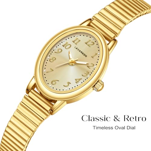 VTAIGE Gold Watches for Women, Dainty Analog Womens Watch, Waterproof Ladies Watches with Small Oval Case and Stainless Steel Expansion Band, Elegant Christmas & Birthday Gift for Her - Image 2