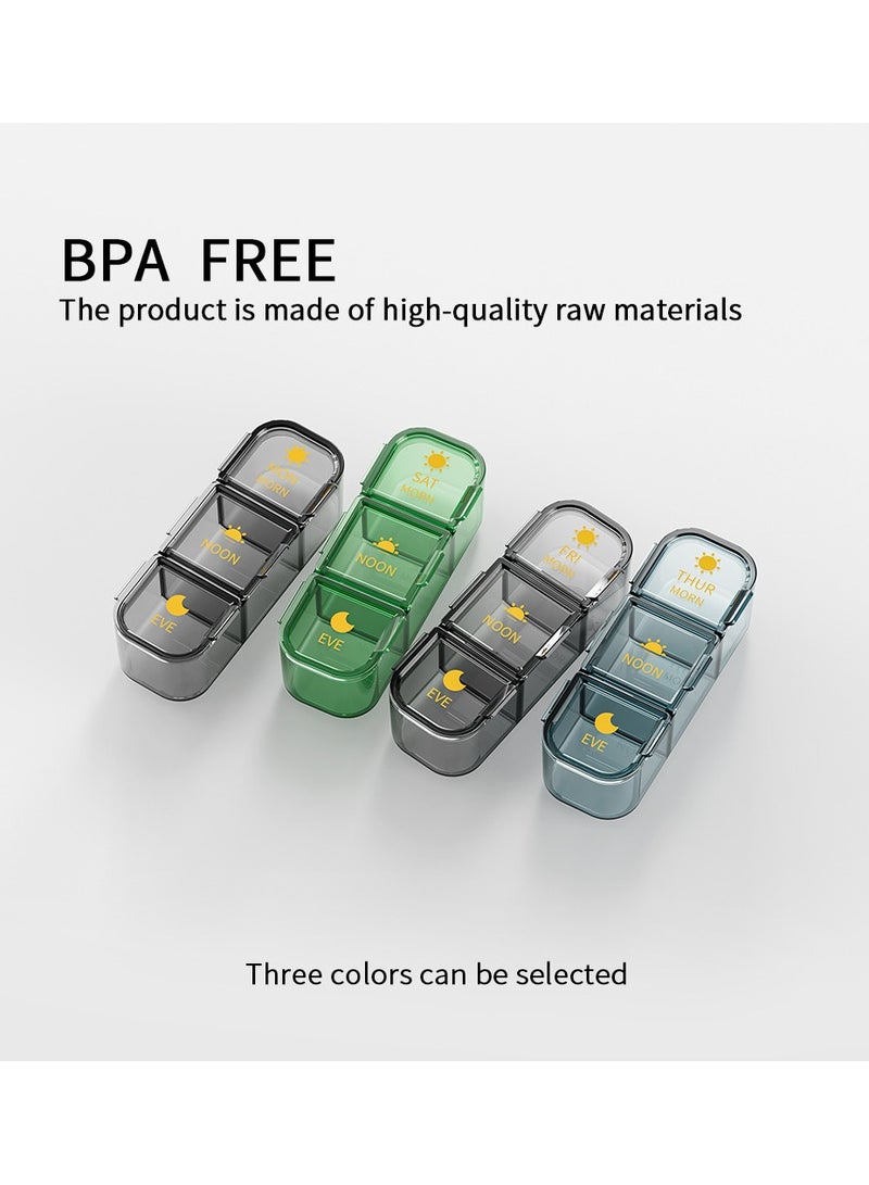 21 compartment Medicine Storage Box, One Week Pill Box, Portable For Travel Use（black） - Image 5