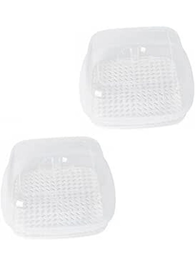 2pcs White PP Microwave Steamer Basket Set For Vegetables Dumplings Healthy Cooking - Image 1