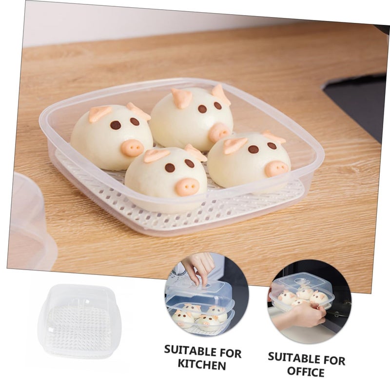 2pcs White PP Microwave Steamer Basket Set For Vegetables Dumplings Healthy Cooking - Image 5