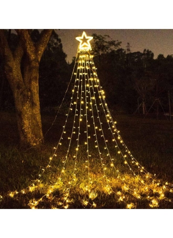 Solar Power Star String Lights,320 LED 11.5 ft Waterproof Waterfall Tree Lights with Star Topper - pzsku/ZE1F5A24A75FC396ED200Z/45/_/1700639878/6d9a0af0-574b-4d80-86ec-7ccaaf91f23b