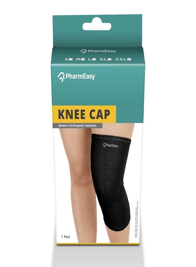 PharmEasy Knee Cap for Knee Support, Extremely Comfortable, Supports Mobility, Blood Circulation, Knee Joints and, Boosts Performance at Gym (XXL, Black) - Image 3