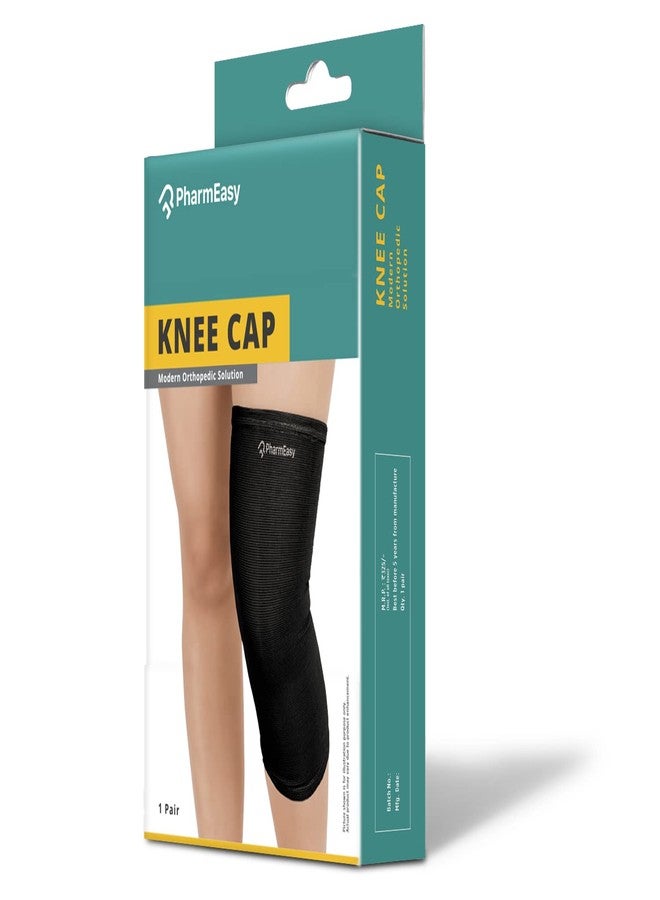 PharmEasy Knee Cap for Knee Support, Extremely Comfortable, Supports Mobility, Blood Circulation, Knee Joints and, Boosts Performance at Gym (XXL, Black) - Image 2