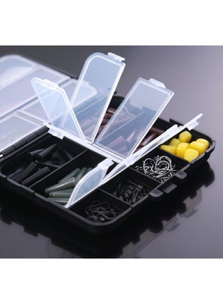 Pack of 173 Carp Fishing Tackle Kit in Box Fishing Swivels Snaps Rubber Anti Tangle Sleeves Hook Stop Beads Fishing Accessories - view 4