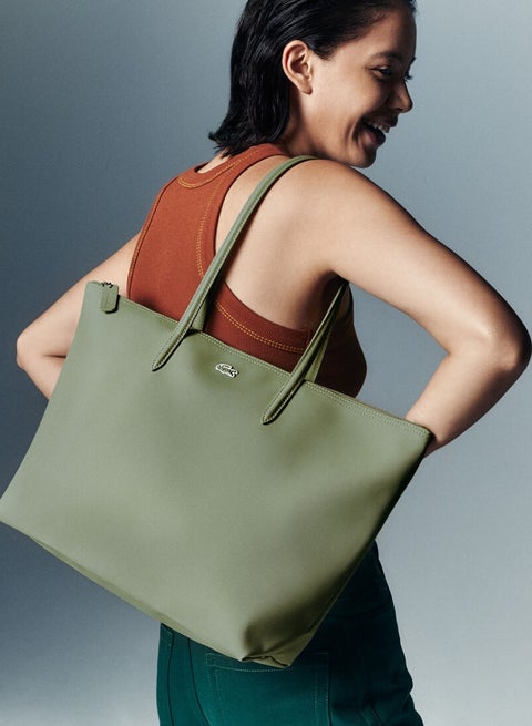Lacoste bag Women's L12.12 Concept Fashion Versatile Large Capacity Large Size Zipper Handheld Shoulder Bag Tote Bag Large  45cm * 30cm * 12cm
