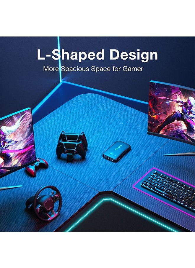 CityRiya-Long - L Shaped Gaming Desk Computer Desk Table Home Office Writing Workstation with Large Monitor Stand Space-Saving and Easy to Assemble - Image 1