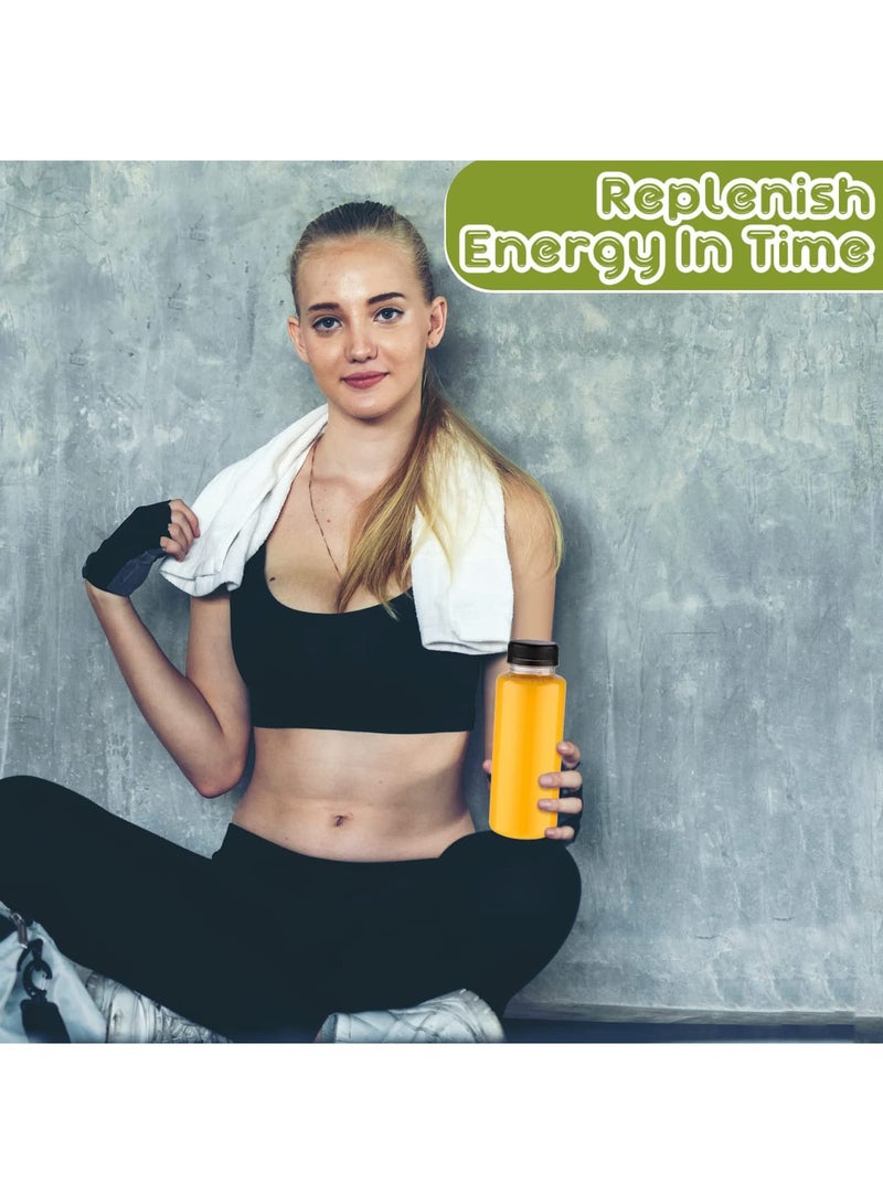 SYOSI Disposable Bulk Drink Bottles, 20 Pack Clear Pet Plastic Juice Bottles with Black Lids, Round Small Empty Bulk Beverage Plastic Smoothie Bottles Ideal for Juice, Milk, (10oz, 300ml) - Image 3