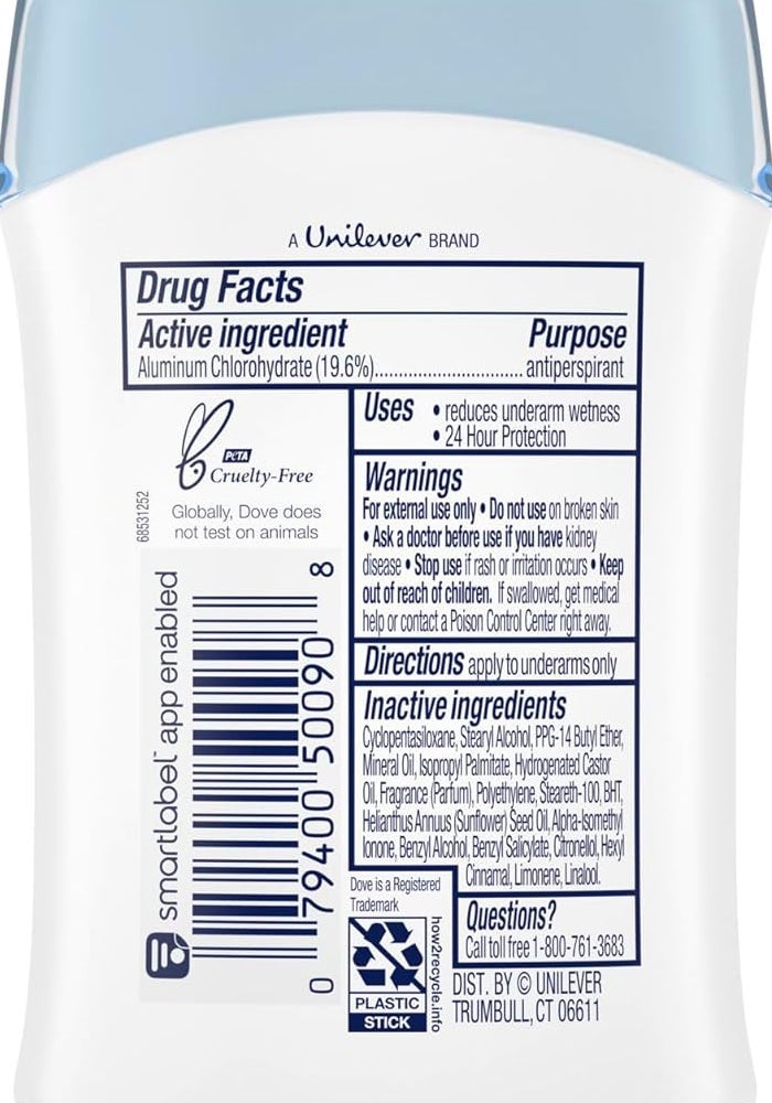 Dove Invisible Solid Deodorant, Fresh - 1.6 Oz - Image 3