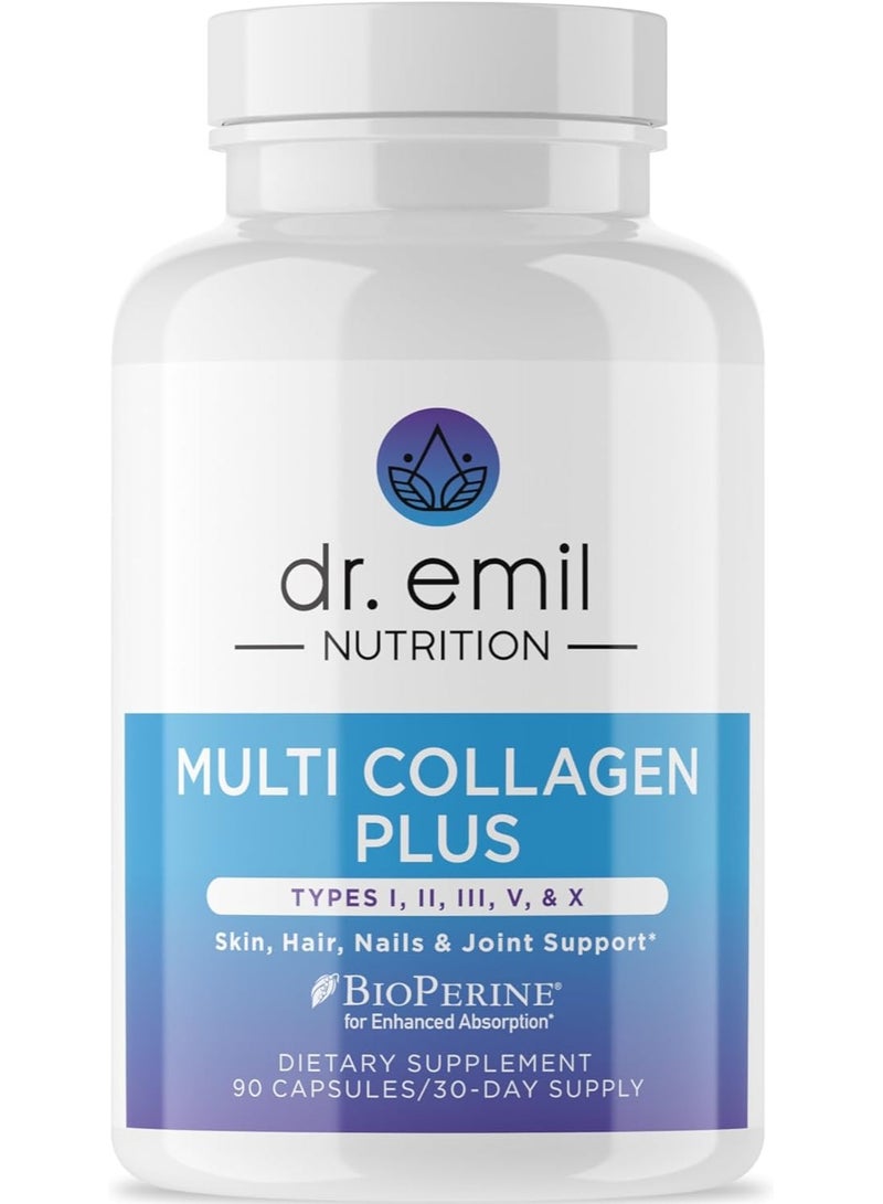 DR EMIL NUTRITION مالتي كولاجين بلس، (الأنواع I، II، III، V و X) 90 كبسولة - Image 1