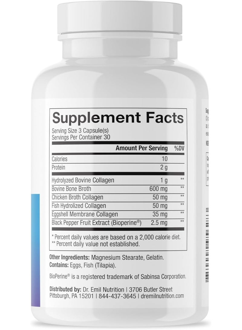 DR EMIL NUTRITION مالتي كولاجين بلس، (الأنواع I، II، III، V و X) 90 كبسولة - Image 2