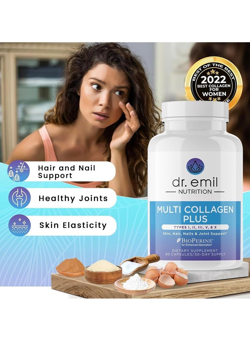 DR EMIL NUTRITION مالتي كولاجين بلس، (الأنواع I، II، III، V و X) 90 كبسولة - Image 3