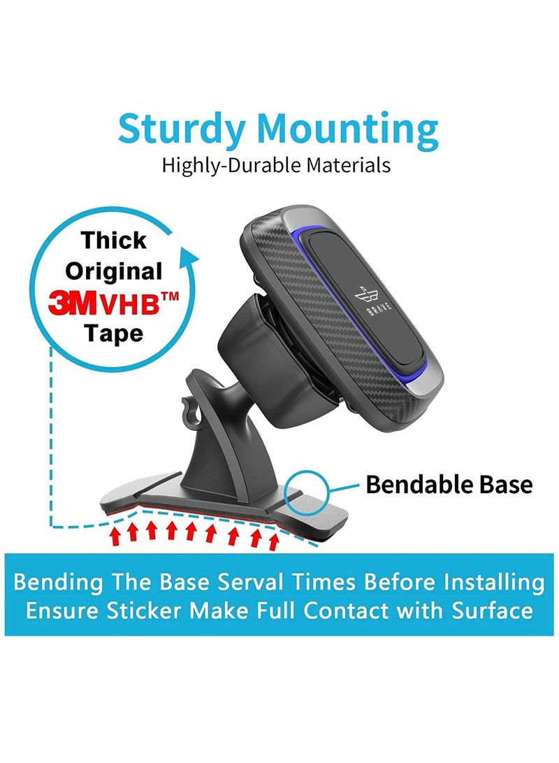 Car Phone Holder 2 in 1 Magnetic Mobile Mount Universal Air Vent and Dashboard Device Holder with Extra Strong Adhesion to all Surfaces for iPhone 13 12 11/Pro/Pro Max Samsung Galaxy and more - Image 5