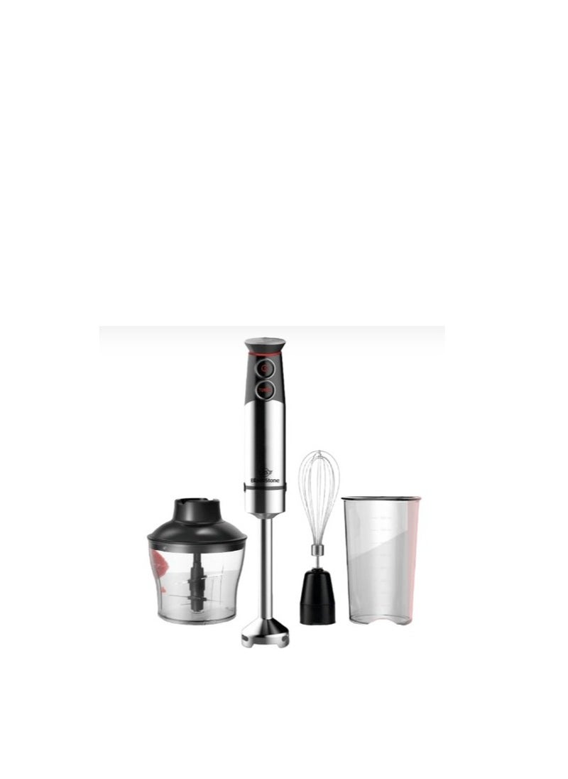 Black Stone - Hand blender with chopper, 1100 watts, 800 ml bowl, and black stone beater - Image 1