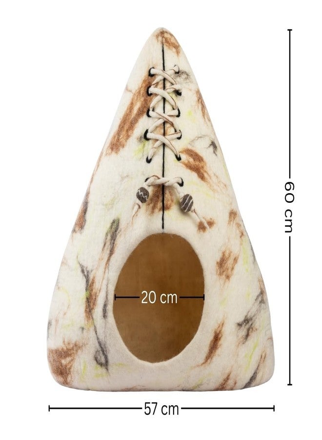 Woolygon Luxurious Merino Wool Cat Cave Bed Teepee Design - Foldable Hideaway Pod for Indoor Cats - Premium Felt Kitten Beds - Covered Cat House for Ultimate Cozy Comfort by Woolygon - Image 4