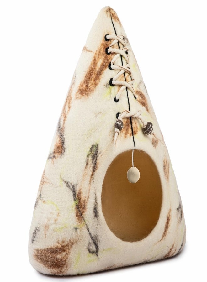 Woolygon Luxurious Merino Wool Cat Cave Bed Teepee Design - Foldable Hideaway Pod for Indoor Cats - Premium Felt Kitten Beds - Covered Cat House for Ultimate Cozy Comfort by Woolygon - Image 5