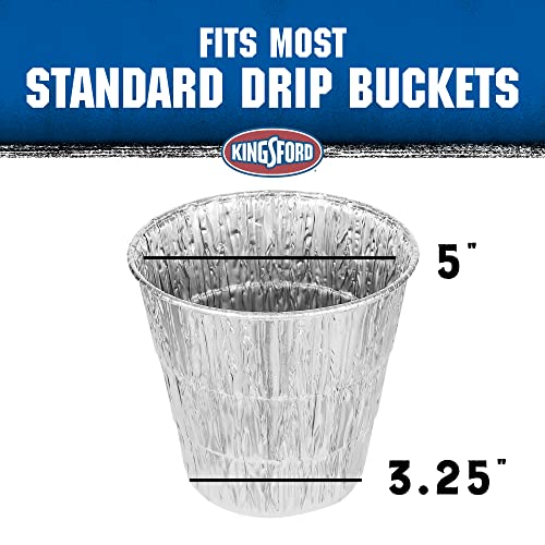 Kingsford Disposable Drip Bucket Liners, Aluminum Grease Bucket Liners for BBQ and Pellet Grills, Fits Most Standard Drip Buckets, 5 in Top Diameter, Easy Grill Cleanup, 10 Count - 2 Pack - Image 4
