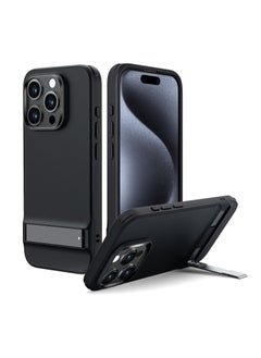 ESR ESR for iPhone 15 Pro Max Case, Metal Kickstand Case, 3 Stand Modes, Supports Wireless Charging, Slim Back Cover with Patented Kickstand, Boost Series, Black  - Image 1