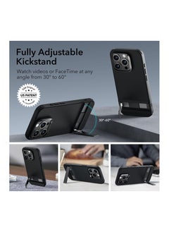 ESR ESR for iPhone 15 Pro Max Case, Metal Kickstand Case, 3 Stand Modes, Supports Wireless Charging, Slim Back Cover with Patented Kickstand, Boost Series, Black  - Image 3