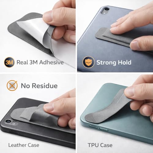 Mizi Pencil Holder Sticker for Apple Pencil Pro, Apple Pencil (USB-C), 1st and 2nd Gen, Elastic Stylus Pocket Pouch Adhesive Pen Sleeve Attached to Case for Apple Pencils and Other Stylus Pens - Gray - Image 5