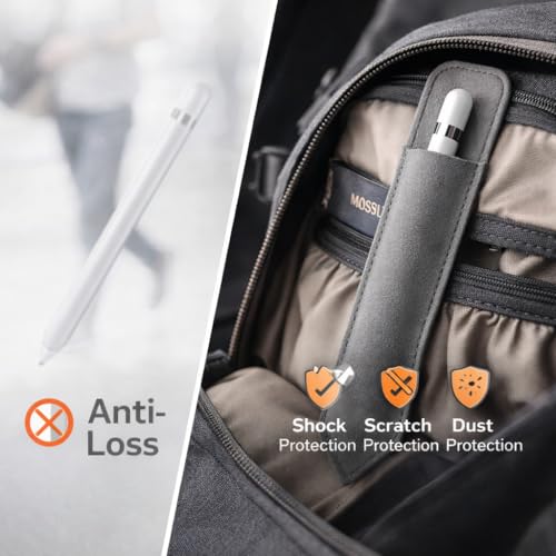 Mizi Pencil Holder Sticker for Apple Pencil Pro, Apple Pencil (USB-C), 1st and 2nd Gen, Elastic Stylus Pocket Pouch Adhesive Pen Sleeve Attached to Case for Apple Pencils and Other Stylus Pens - Gray - Image 2