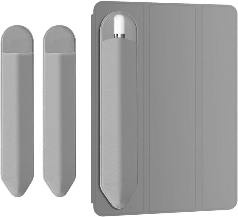 Mizi Pencil Holder Sticker for Apple Pencil Pro, Apple Pencil (USB-C), 1st and 2nd Gen, Elastic Stylus Pocket Pouch Adhesive Pen Sleeve Attached to Case for Apple Pencils and Other Stylus Pens - Gray - Image 1