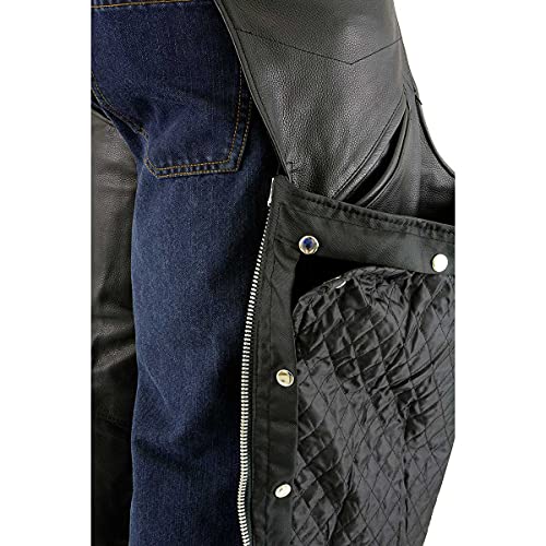 Milwaukee Leather Chaps for Men's Black Premium Leather Motorcycle Chaps w/Snap Out Thermal Liner-Slash Pocket-ML1103 - Medium - Image 4