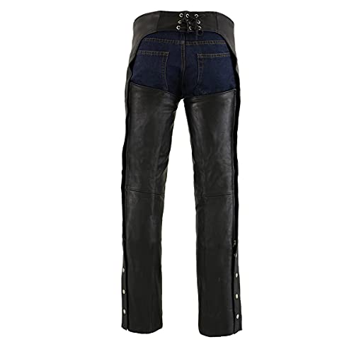 Milwaukee Leather Chaps for Men's Black Premium Leather Motorcycle Chaps w/Snap Out Thermal Liner-Slash Pocket-ML1103 - Medium - Image 5