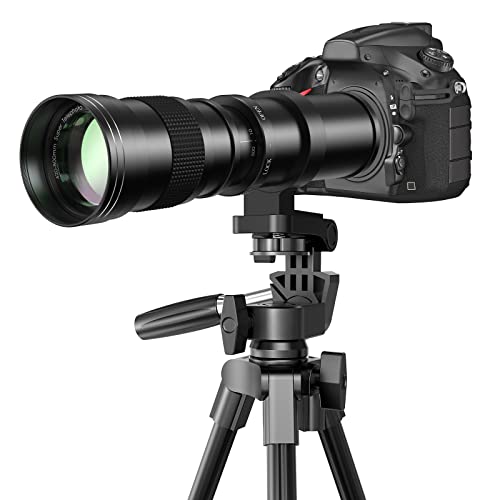 Lightdow F 420-800mm F8.3 Telephoto Zoom Lens(MF) + T-Mount for Nikon D850/D750/D500/D7500/D610/D5600/D7200/D7000/D3500/D3400/D3300/D3200/D3100/D5/D6 - Manual Focus DSLR Cameras Lens(F-Mount) - Image 1
