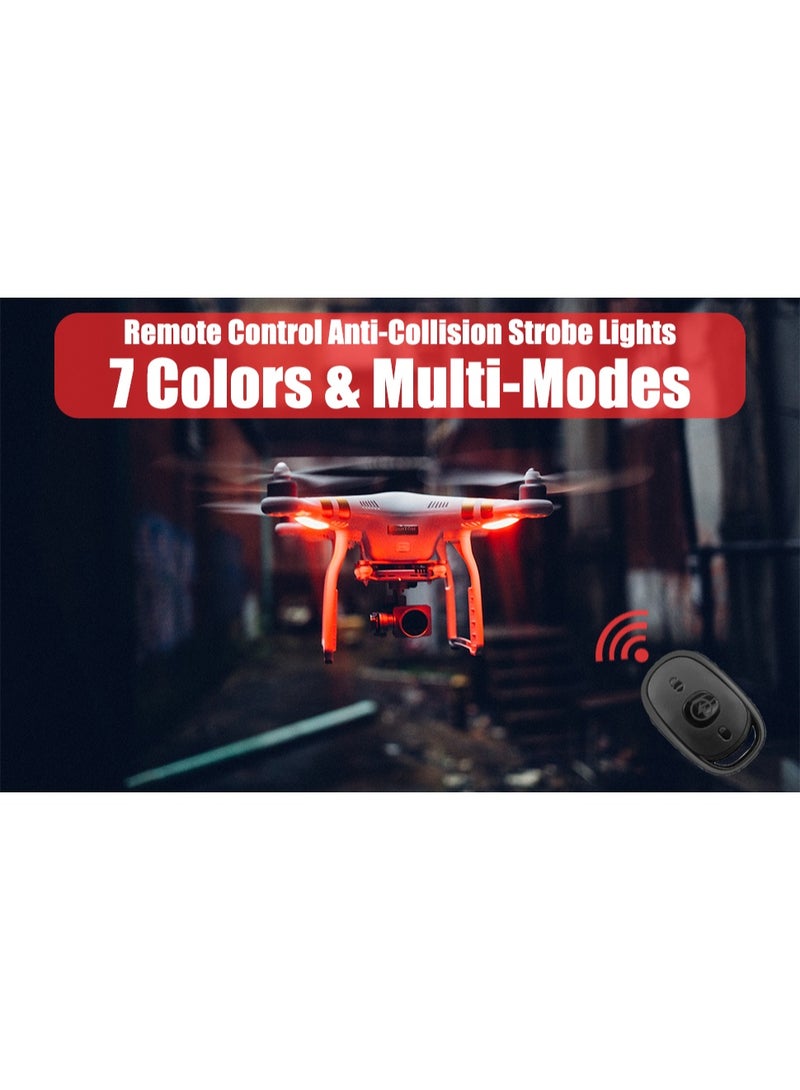 أم ثري مصابيح ستروب صغيرة قابلة للشحن USB – 7 ألوان LED للطوارئ، شديدة السطوع، مقاومة للماء IP68، إضاءة مضادة للتصادم للسيارة والدراجة والطائرة بدون طيار والقارب (قطعتان) - Image 5