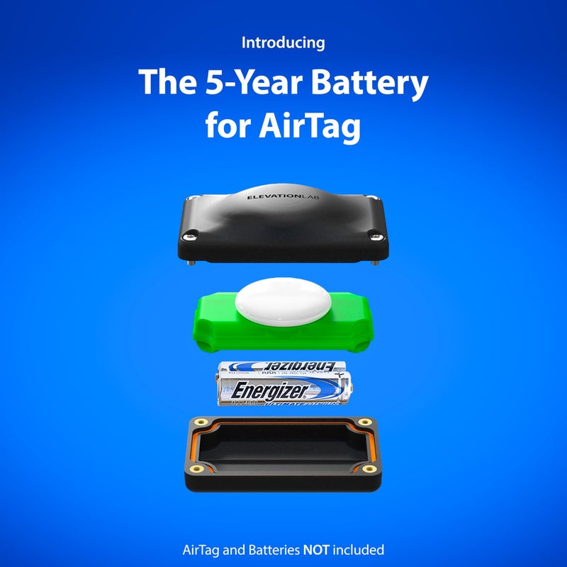 Elevation Lab AirTag (Gen 1 & 2) 5-Year Compact Extended Battery Case - Uses AAA Batteries - 5X More Capacity Than CR2032 TimeCapsule | Waterproof, CR 2032 Battery Replacement (4-Pack) - Image 2