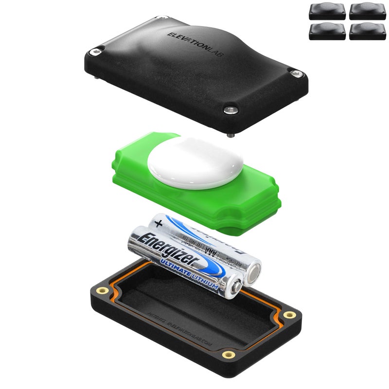 Elevation Lab AirTag (Gen 1 & 2) 5-Year Compact Extended Battery Case - Uses AAA Batteries - 5X More Capacity Than CR2032 TimeCapsule | Waterproof, CR 2032 Battery Replacement (4-Pack) - Image 1