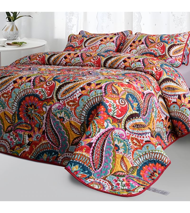 Elegant Boutique Style Summer Quilt 2 3pcs Set Soft Breathable Red Bed Cover 86 61 94 49 Pillowcases No Pillow Inserts Living Room Bedroom Hotel Decor - Image 1