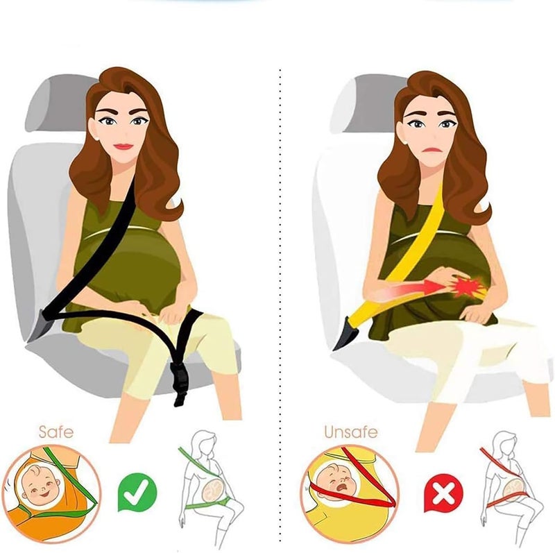 Pregnancy Seat Belt Adjuster for Car - Maternity Seat Belt Extender for Expectant Mothers (Black) - Image 2