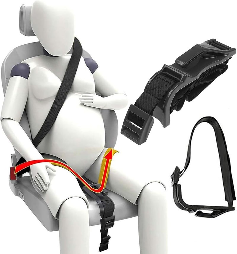 Pregnancy Seat Belt Adjuster for Car - Maternity Seat Belt Extender for Expectant Mothers (Black) - Image 1