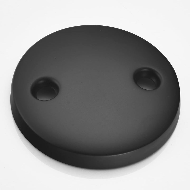LOWCUS 2 Hole Bathtub Overflow Plate, 3-3/16 Inches Diameter, Matte Black - Image 4