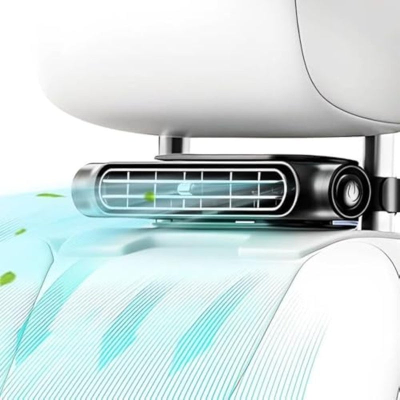 مروحة تبريد مقعد السيارة للأطفال، مروحة مسند رأس تعمل بمنفذ USB للمقاعد الأمامية/الخلفية، جهاز دوران هواء محمول 3 سرعات لجميع المركبات، بلاستيك ABS، أسود، تشغيل هادئ للغاية - Image 1