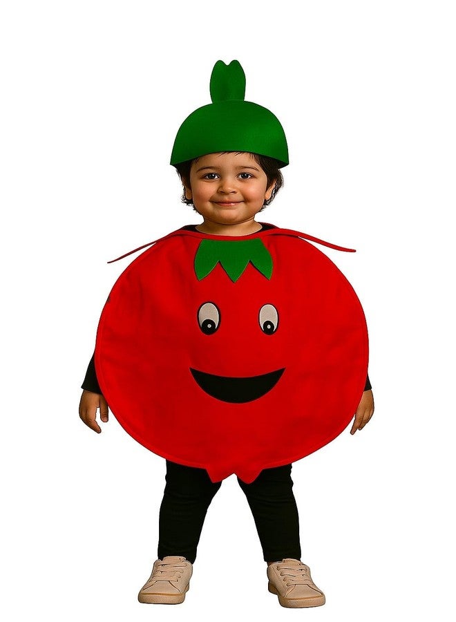 QuickBazaar Fruits & Vegetable Cutout Costume for Kids/Apple, Mango, Banana, Carrot, Brinjal, Tomato, Watermelon & More/Perfect for Fancy Dress Costume & Stage Shows (Pomegrante Cutout, 5-6 Y) - Image 1