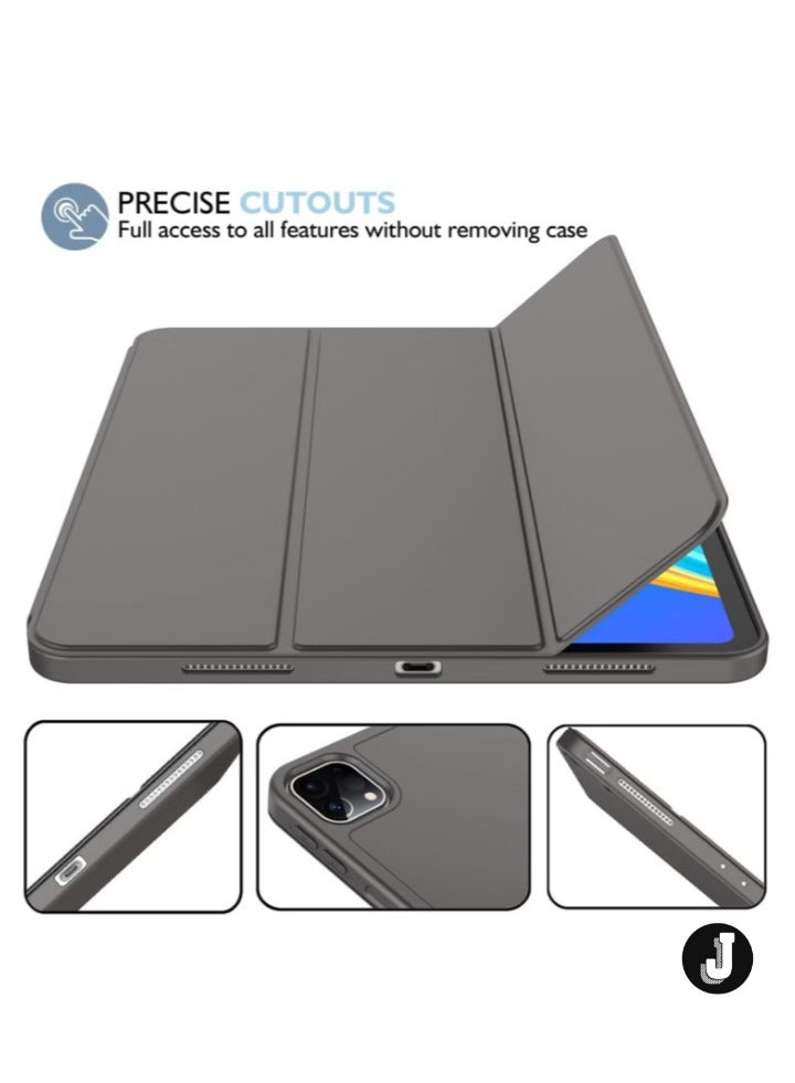 JAJEEK "iPad Pro 12.9 Case (2022/2021, 6th/5th Gen) with Pencil Holder – Supports 2nd Gen Pencil Charging, Trifold Stand, Auto Wake/Sleep, Soft TPU Back, Space Gray" - Image 4