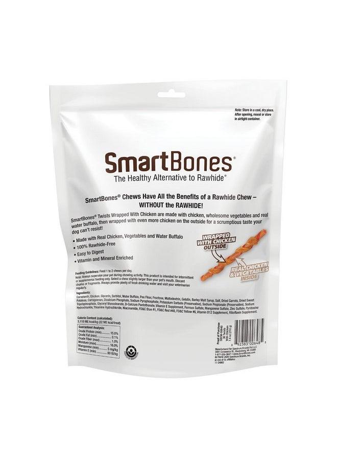 SmartBones - Smartbones Twists Wrapped with Chicken Made with Real Water Buffalo, 30 Count, Rawhide-Free Chews for Dogs, 7.40 Ounce (Pack of 1) - Image 1