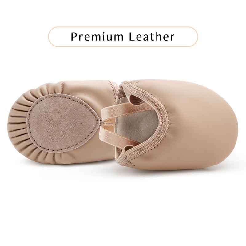 Stelle Leather Half Soles Dance Shoes Womens Lyrical Pirouette Turners Dance Shoes for Turning (Girls/Boys/Men/Adult) (Sand, 6/7) - Image 3