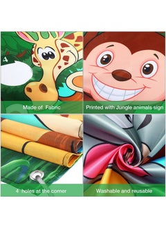 Tatuo Safari Animals Toss Games Banner With Bean Bags Jungle Wild Animals Backdrop Zoo Animals Photo Background Funny Animals Toss Game For Kids Birthday Party Supplies  - Image 4