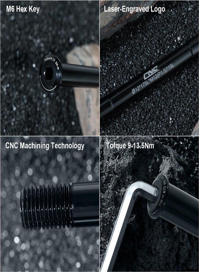 CNC 12mm Thru Axle for Bike Fork and Rear Hub,Mountain/Road Bicycle Hub Thru Axle 123mm 142mm 162mm 168mm 171mm 175mm 177mm 181mm,Thread Pitch:1.5 mm;Front Rear Wheel Thru Axle Adapter.123mm - Image 4