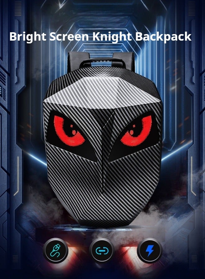 M MIAOYAN LED backpack street trend rider motorcycle helmet backpack cool travel backpack screen glowing eyes bright screen knight backpack  - Image 2
