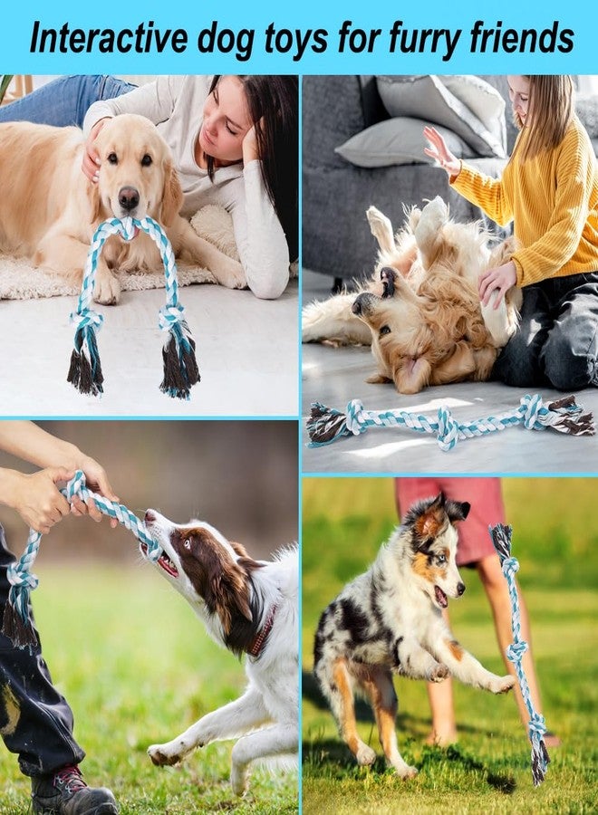 SZEE Dog Rope Toys, 24 in 3 Knots Chew Rope for Medium and Large Dogs, Natural Cotton Pet Pull Toy for Tug of War and Teeth Cleaning (Blue) - Image 5